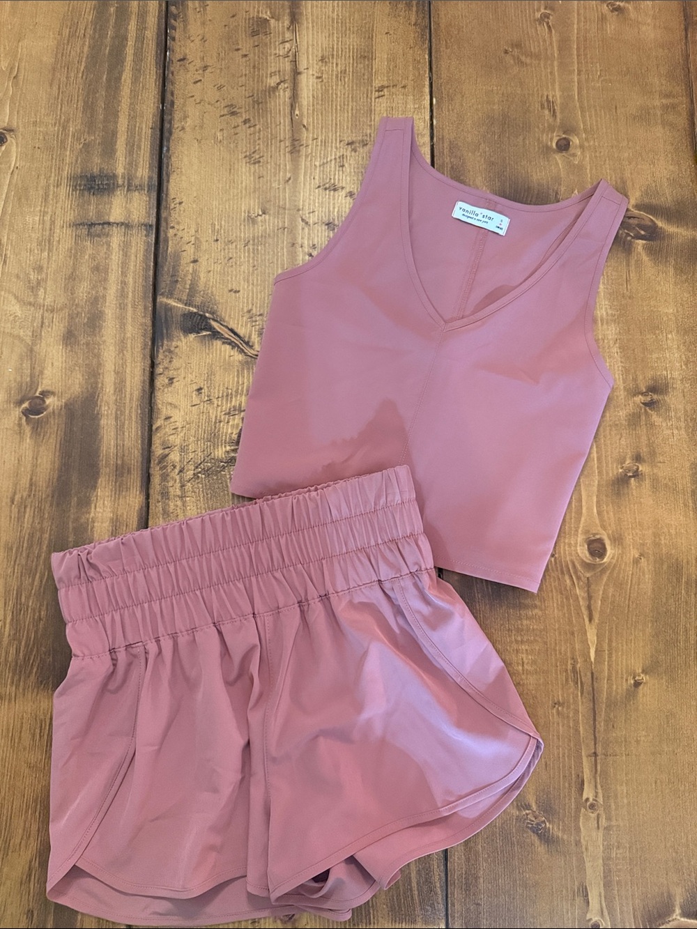 Vanilla Star Dusty Rose Athletic Shorts Set